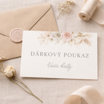Dárkový poukaz na uchování svatební kytice