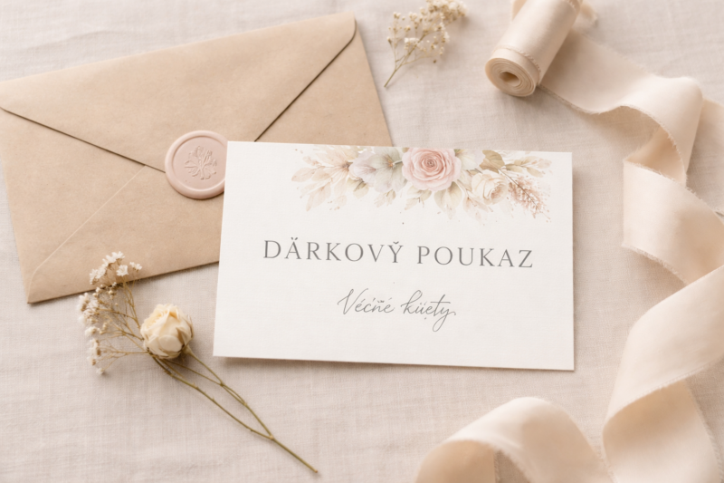Dárkový poukaz na uchování svatební kytice